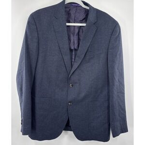 Ted Baker London Endurance Suit Jacket Men's 44R Blue Tweed Wool Silk
